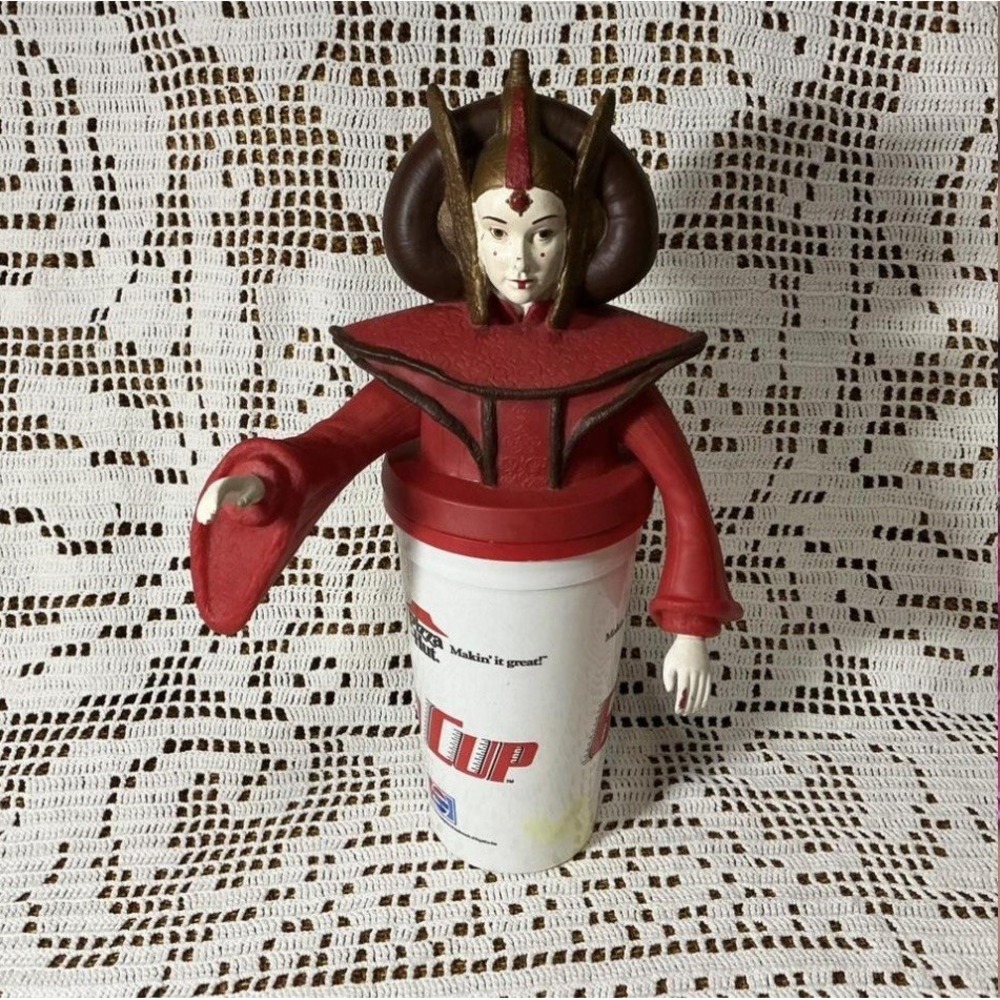 STAR WARS QUEEN AMIDALA CUP & TOPPER  Pizza Hut cup 1987